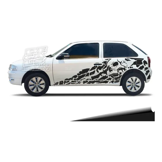 Calco Vw Gol Power Skull Decoracion Calavera