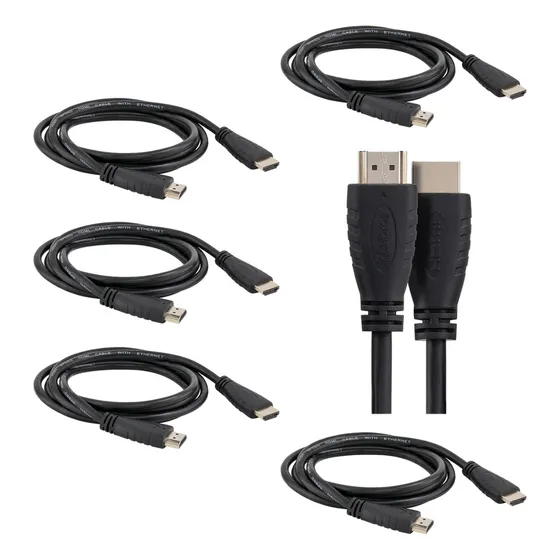 Kit 5 Cabo Hdmi Ch 2015 Intelbras Com 1,5m De Comprimento