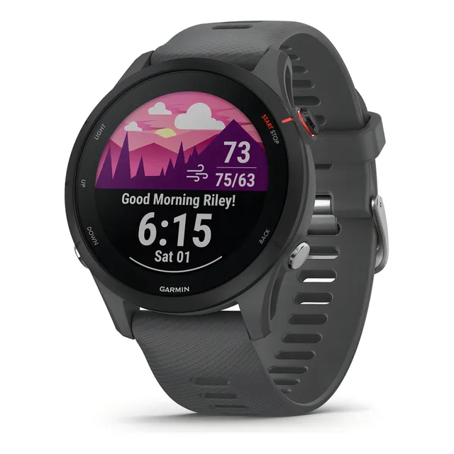Smartwatch Garmin Forerunner 255 display de 1.1" con correa de silicona - color slate gray