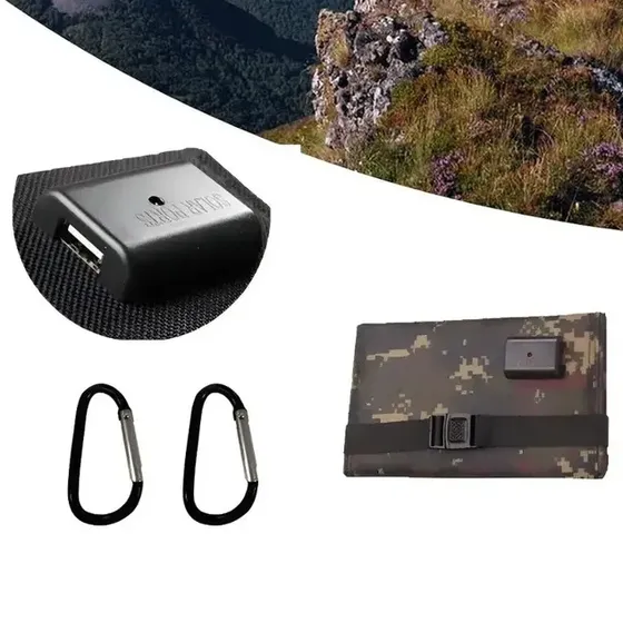 Panel Solar Portátil Cargador Celular Camping Puerto Usb Camuflaje