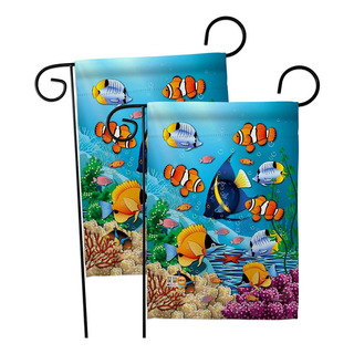 Breeze Decor Coral Life Garden Flag Paquete De 2 Piezas Cria Breeze Decor Coral Life Garden Flag Paquete De 2 Piezas Cria
