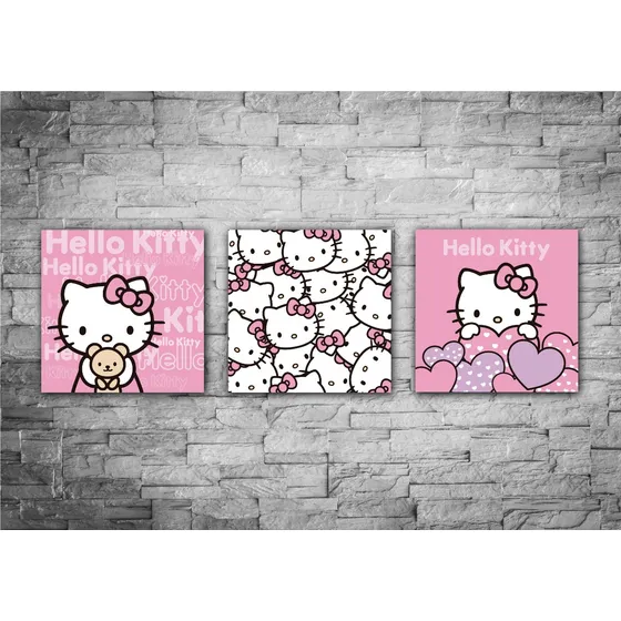Cuadros Decorativos Hello Kitty Set De 3 Unid.