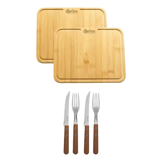 Set Plato Asado Rectangular X2 Cubiertos Dynamic X4