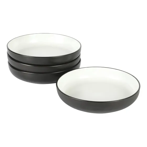 Juego De Platos Largo Babish 4 Piezas D/gres Negro