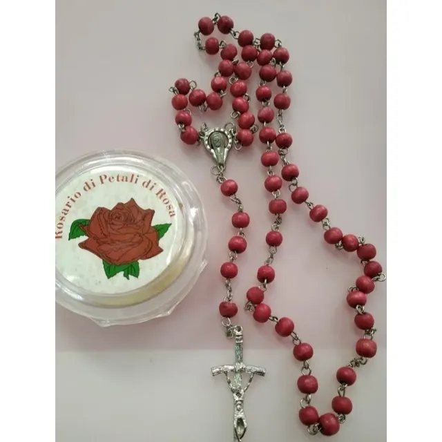 Rosario Pétalo De Rosa Con Estuche