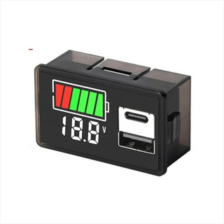 Medidor Voltaje De Batería Automóvil 12v + Puerto Usb Y Pd Medidor Voltaje De Batería Automóvil 12v + Puerto Usb Y Pd