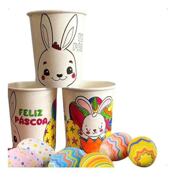 Kit 24 Copos Termico Descartável Personalizado Colorido 