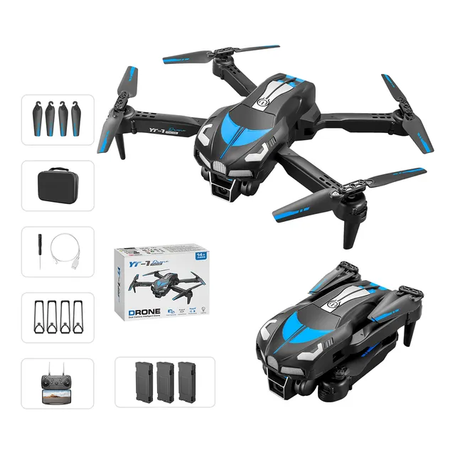 Control Remoto Mini Drones Yt-1 Con 3 Cámara 2batería 4k