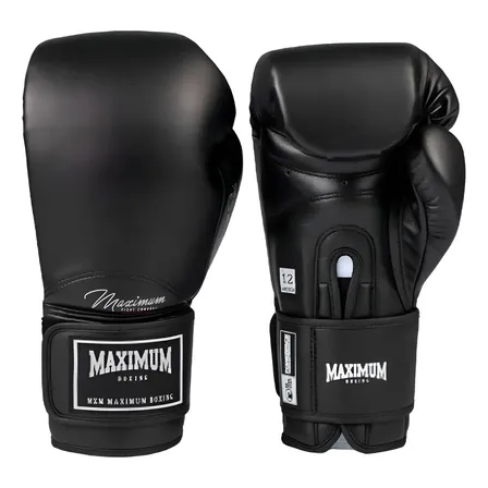 Luva Marca Maximum Muay Thai / Boxe - Classic White E Black Cor Preto Tamanho 14oz