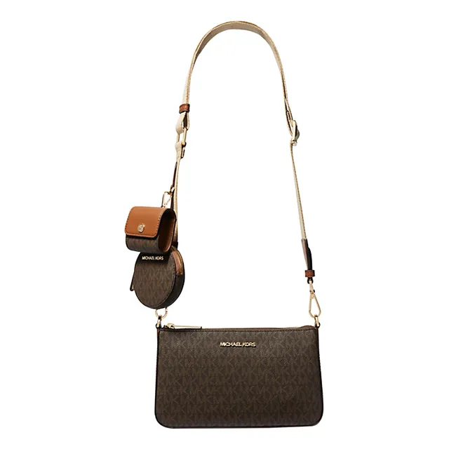 Bolsa Michael Kors Original Jet Set Logo Brown + Airpod Case