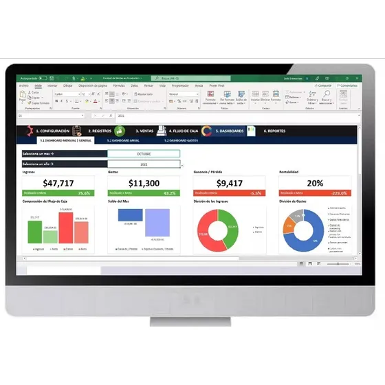 Plantilla De Analisis Y Control De Ventas Con Dashborad