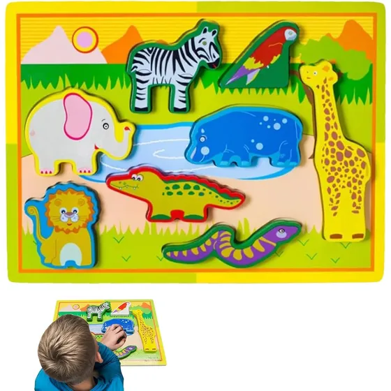 Puzzle Madera Con Forma Relieve Varios Modelos