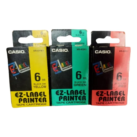 Cartucho 6 Mm Casio  Ez- Label Printer Negra/amarillo/rojo