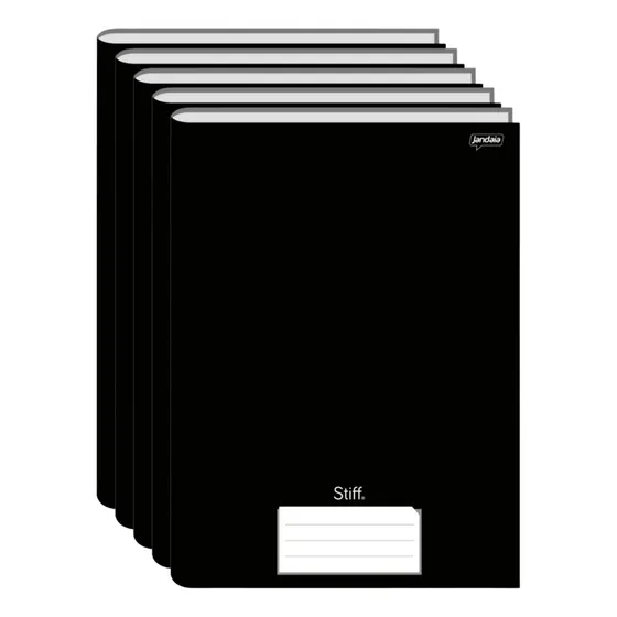 Caderno Brochura Capa Dura Grande 96 Folhas Kit 5 Unidades