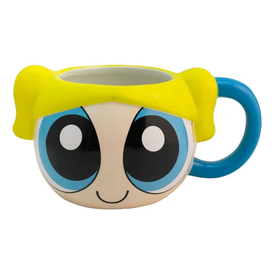 Taza Grande De Cerámica 3d Chicas Super Poderosas 590 Ml Color Azul Burbuja