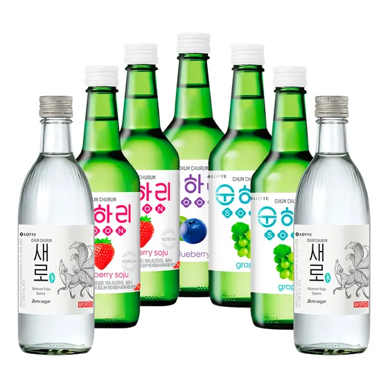 Alcohol Coreano Soju Chum Churum Sabores Mixtos 7 Pzas