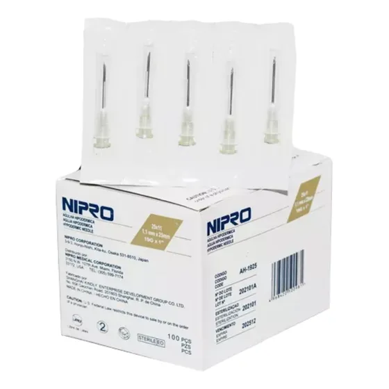 Aguja Hipodermica 19 G X 1 Nipro Caja X 100 Unidades