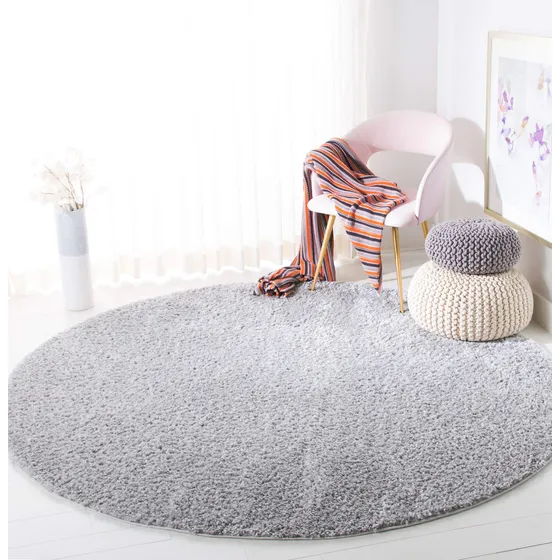 Alfombra Moderna Peluche 3x4.3m Polipropileno Plateado