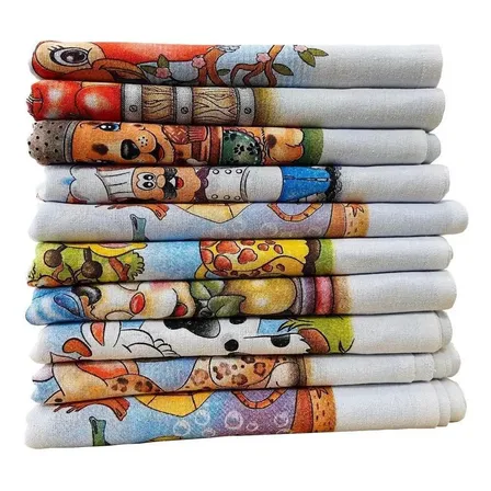 Pano De Prato Atacado Premium Estampado Kit Com 10 Peças Branco