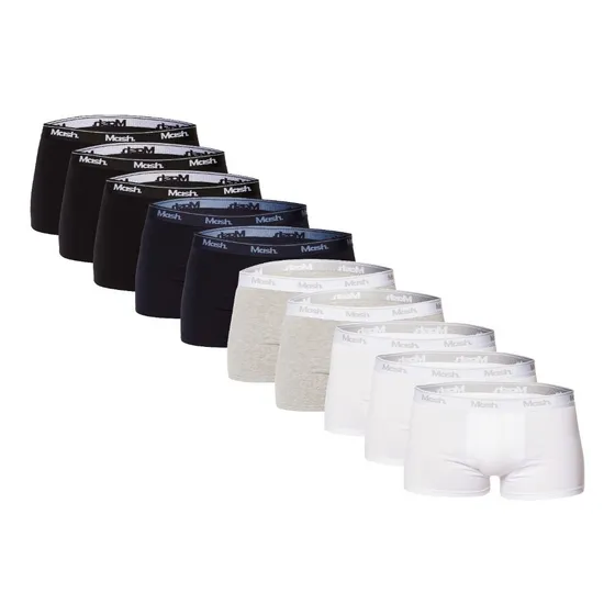 Kit Com 10 Cuecas  Masculina Boxer De Algodão Mash