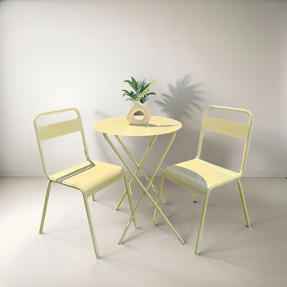 Juego Comedor 2 Sillas + Mesa Plegable Bar Exterior Balcón