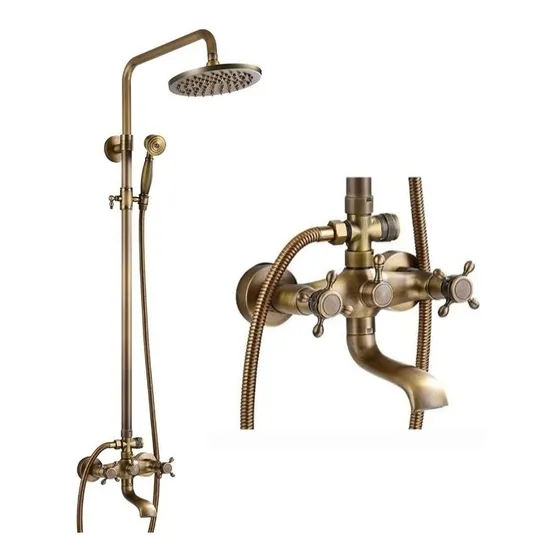 Llave Monomando Columna Ducha Vintage Cepillada 014 Fk