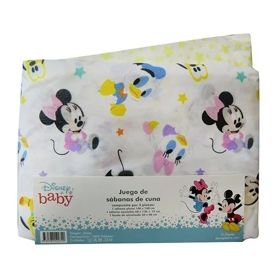 Juego De Sábanas Cuna Para Bebés De Disney Minnie Y Mickey