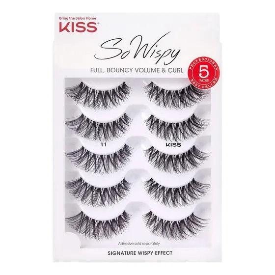 Pestañas Postizas Ligeras Kiss So Wispy 5 Pares Fácil Aplicación