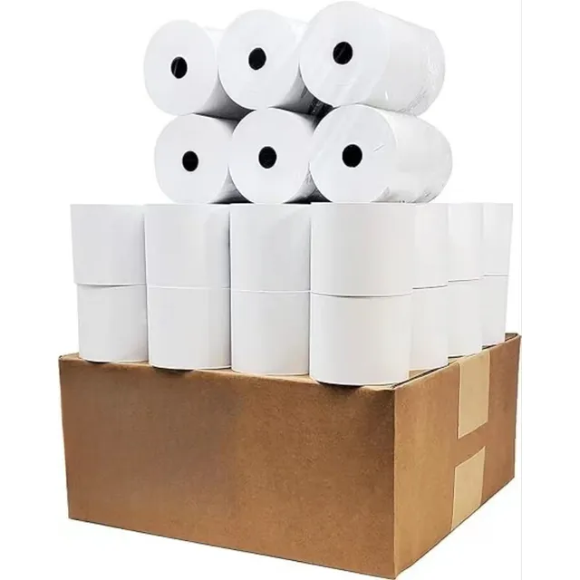 Caja Papel Rollos Termico 80x80 Mm Con 50 Pz