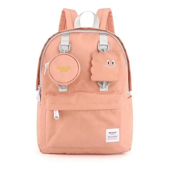 Himawari - Mochila Escolar O De Viaje Con 2 Bolsos H422-12 Color Rosado Diseño De La Tela Lisa