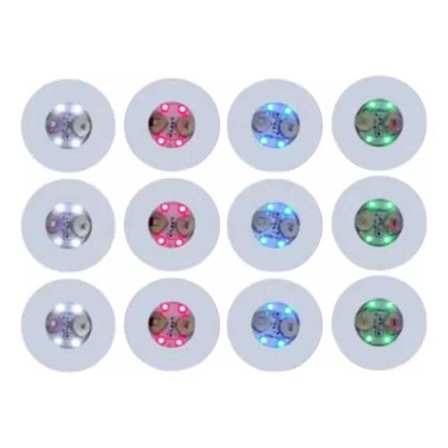 12 Portavasos Luz Led, Para Copas Botellas Eventos 3 Modos