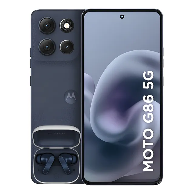 Smartphone Motorola Moto G86 5g + Moto Buds - 256gb 24gb (8gb Ram+16gb Ram Boost) Tela 1.5k Poled, 50mp Sony Camera Ois Moto Ai, Videos Em 4k, Ip68 + Ip69 - Grafite