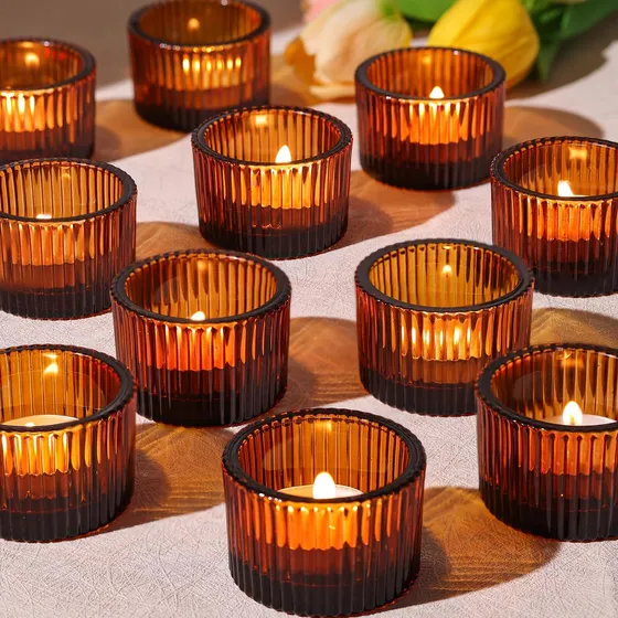24 Porta-velas Para Velas De Chá, Multicoloridos Para