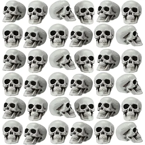 50 Packs Helloween Cráneo Decoración Plástico Cabeza Q5hwg