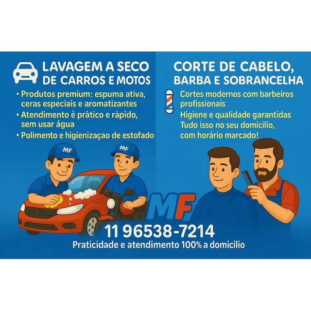 Mf Corte De Cabelo E Lavagem A Seco De Veiculos A Domicílio 