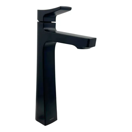 Monomando Corto Para Lavabo Moen Negro Isabel 69553bl Acabado Mate