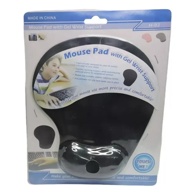 Mouse Pad En Gel Con Soporte Ergonomico De Muñeca Negro