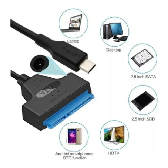 Cable Adaptador  Tipo C A Sata 3.0 Ssd Disco Duro 2.5 3.5