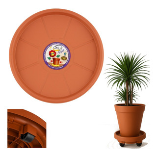 Suporte C/ Rodinhas Prato Para Vaso Em Abs 27cm Varias Cores Suporte C/ Rodinhas Prato Para Vaso Em Abs 27cm Varias Cores