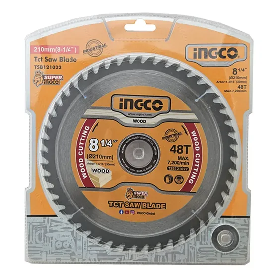 Disco De Sierra Circular Para Madera 48t 8 1-4 /210mm Ingco Amarillo