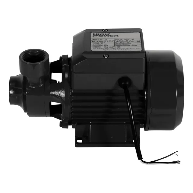 Bomba De Agua Periférica 1/2 Hp Bp-1220 High Power Elec043 Color Negro Frecuencia 127v/160Hdz