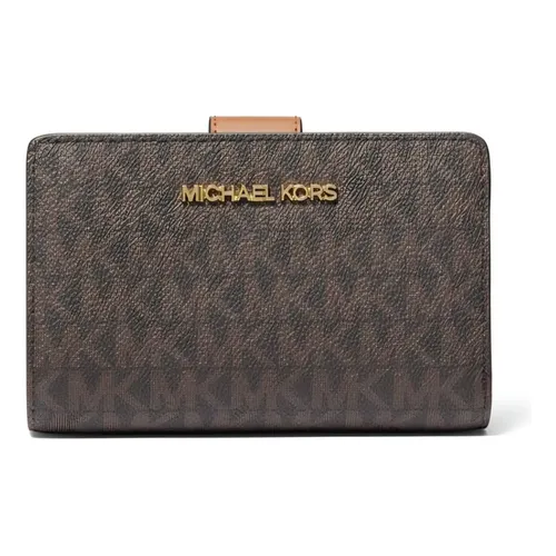 小物 Michael Kors Long wallet Michael Kors Jet Set Travel Continental Long Wallet Wristlet Brown