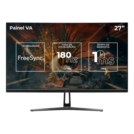 Monitor Gamer Mancer Valak Vx3 27  Va Curvo 2k 1ms 180hz Fs