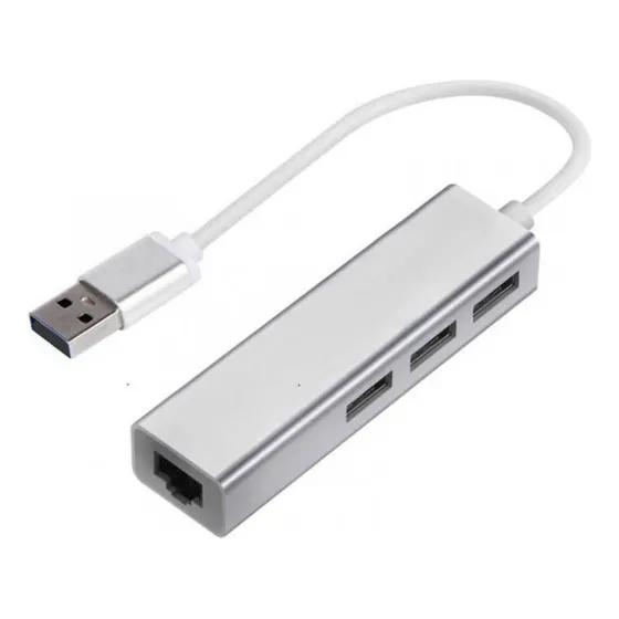 Adaptador Usb Rj45 Lan Ethernet + 3 Porta Usb 
