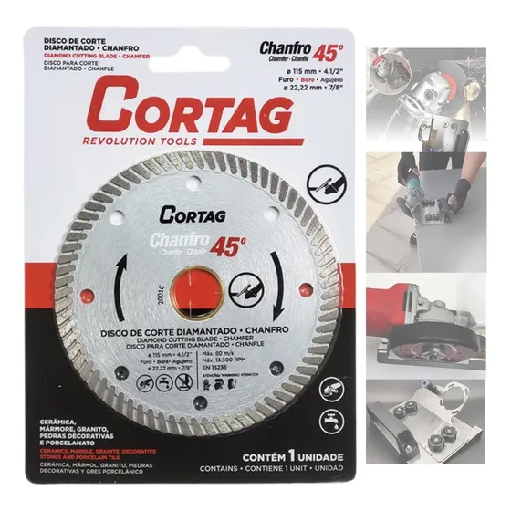 Disco Corte Diamantado Para Biselar 45 Grado  4 1/2 X 7/8'