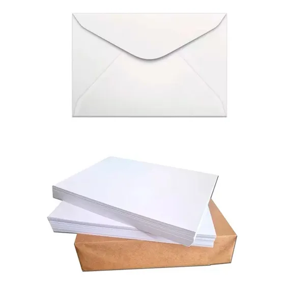 Mini Envelope 200 Un + 200 Cartão Branco Para Floricultura