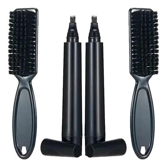 Kit 2 Preenchedor De Barba Robusta Preta Pigmentação Bigode