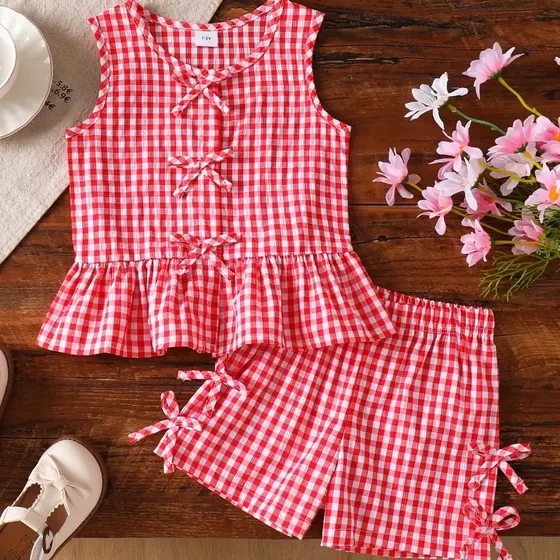 Conjunto Infantil 2 Peças Blusa Sem Manga E Short