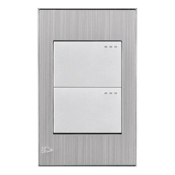 Interruptor Doble De Lujo En Acero Inoxidable