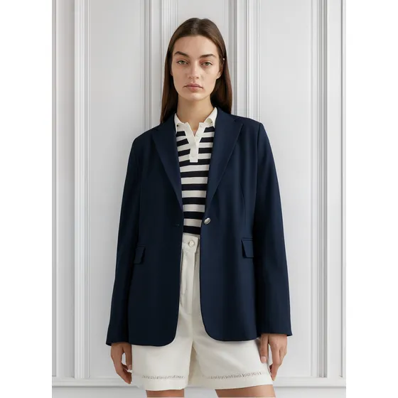 Americana De Traje Con Botonadura Sencilla Mujer Azul Tommy Hilfiger